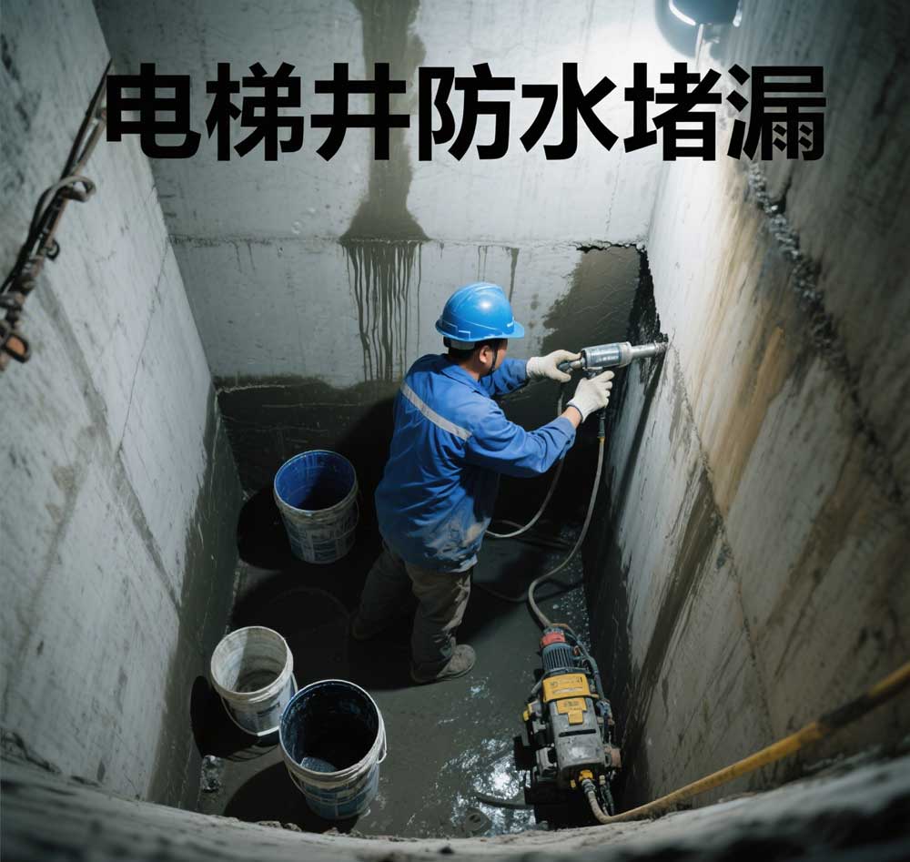 电梯井防水堵漏，北京地下室专业电梯井漏水维修公司
